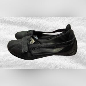 Vintage Puma Black Leather Ballet Flats 7.5